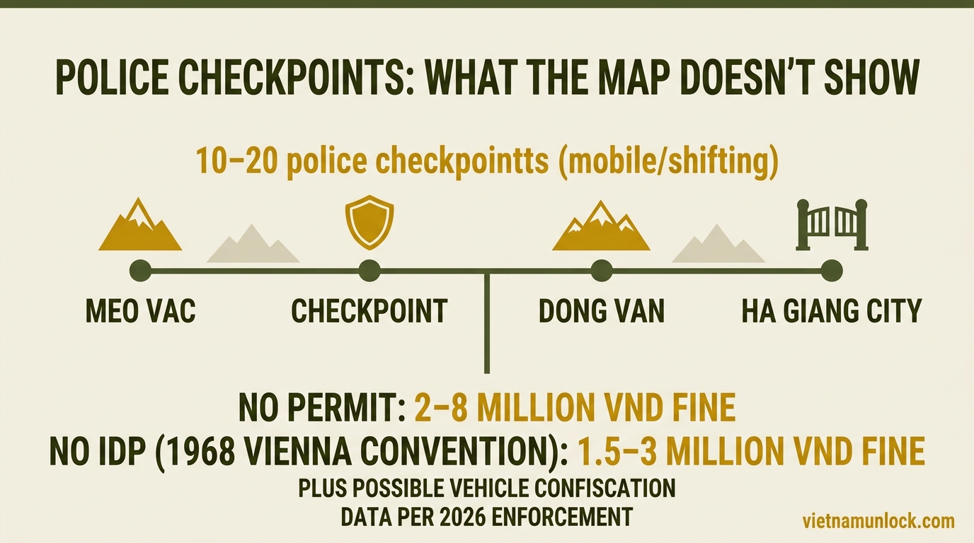 police checkpoints — what the map doesn't show ha giang — vietnam unlock