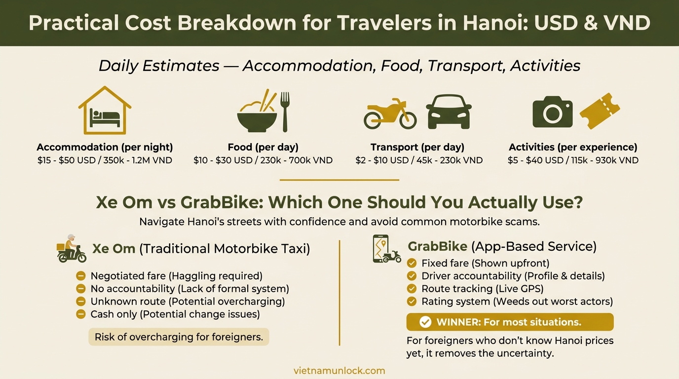 xe om vs grabbike: which one should you actually use? hanoi motorbike scams with images — vietnam unlock