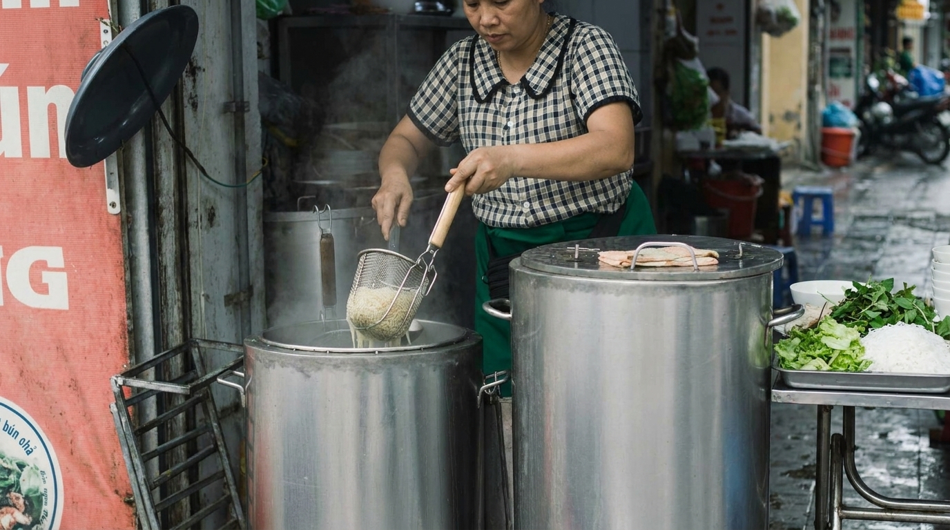 bun cha dac kim nguyen huu huan hanoi old quarter — vietnam unlock