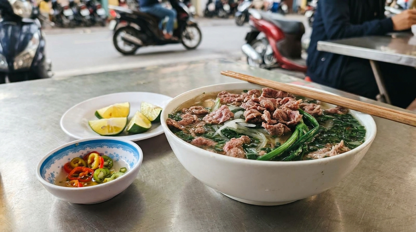 pho bo morning hanoi old quarter — vietnam unlock