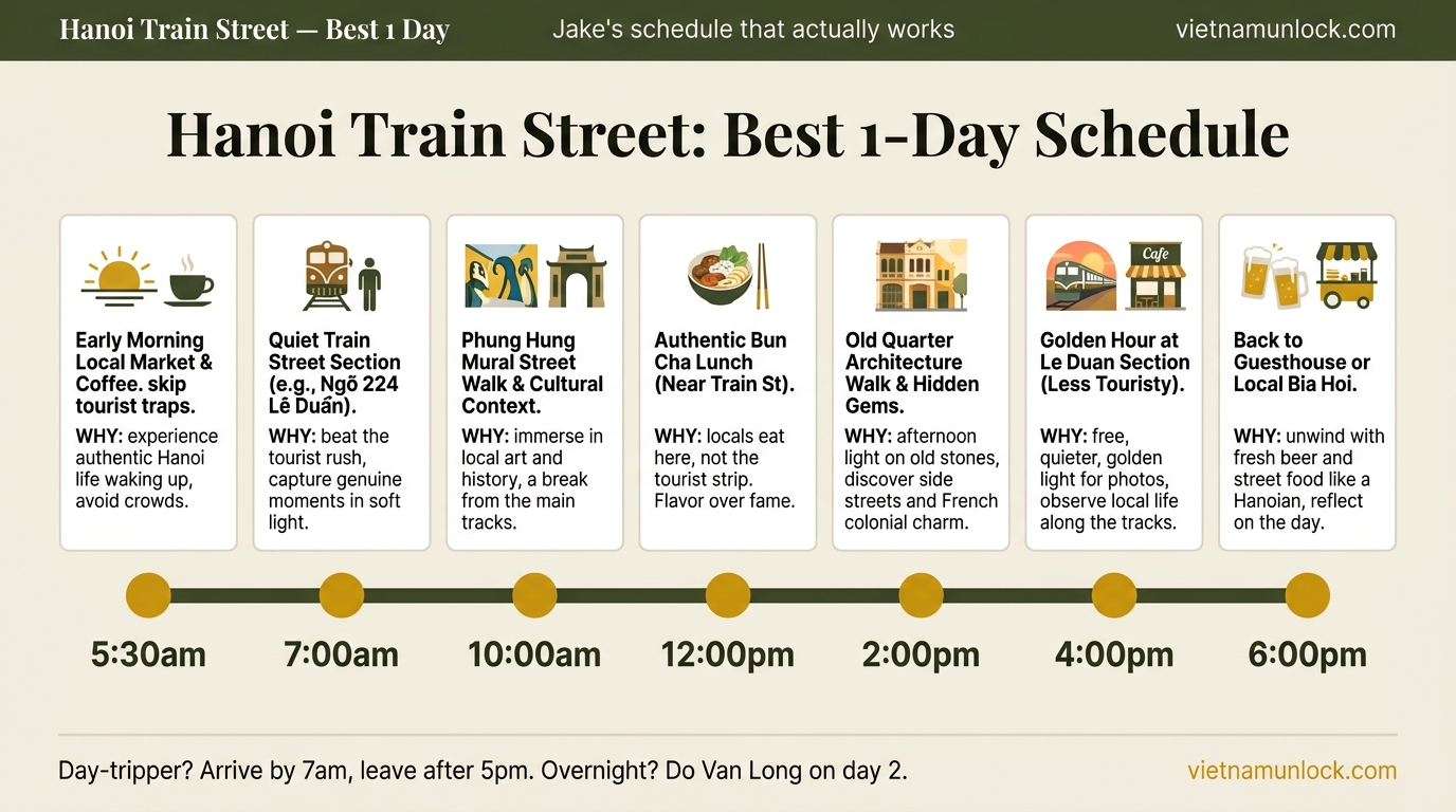 hanoi train street 1 day itinerary schedule — vietnam unlock