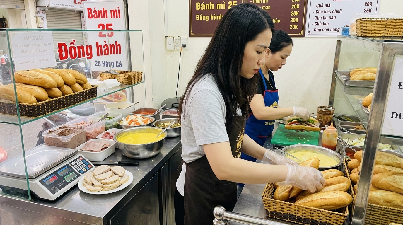 Hanoi street food morning banh mi pho — Vietnam Unlock