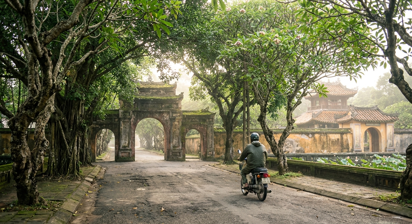 Hue royal tomb Tu Duc on motorbike road — Vietnam Unlock