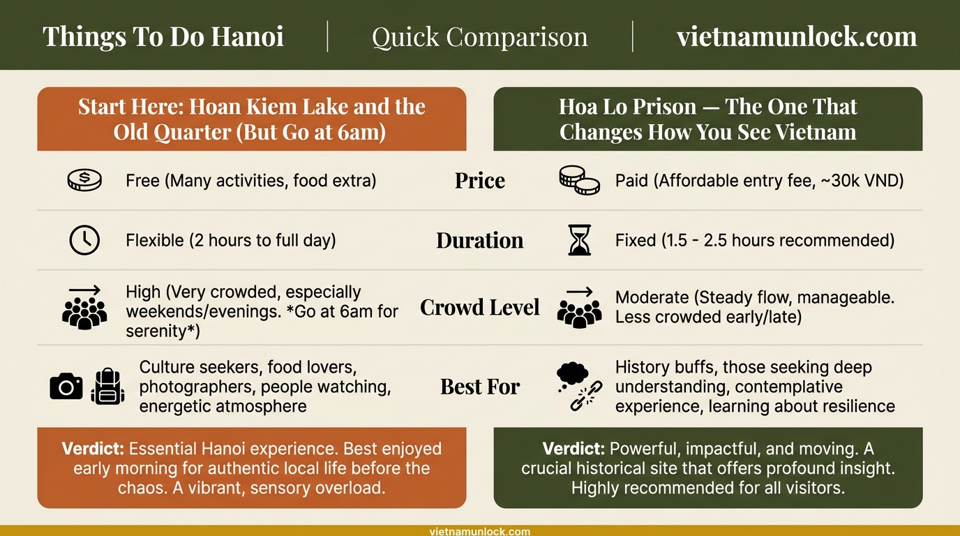 things to do hanoi comparison — vietnam unlock