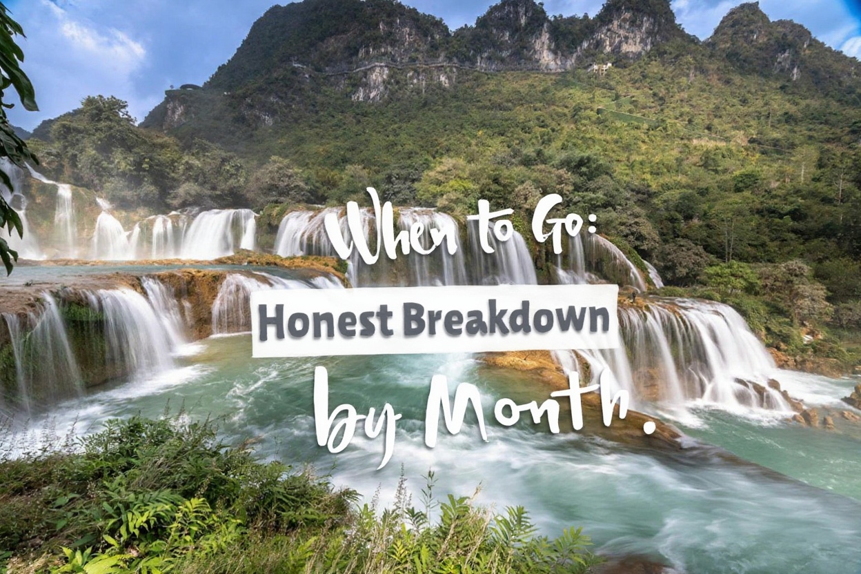 October–November: peak water volume, clear skies, rice terraces gold in the surrounding hills
