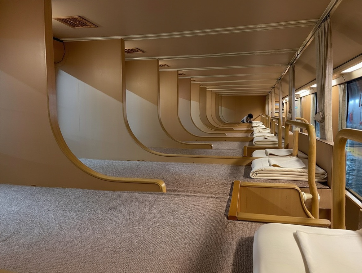 The sleeper buses on the Hanoi–Cao Bang route are standard semi-flat-bed pods — not luxurious, but functional