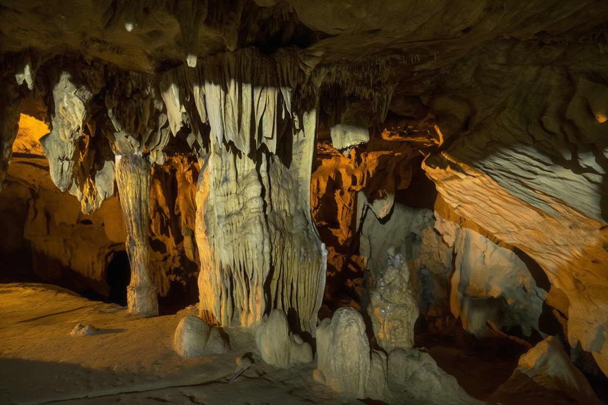 Nguom Ngao — 2.1km of lit passages, 3km total, with formations that took longer to form than most countries have existed