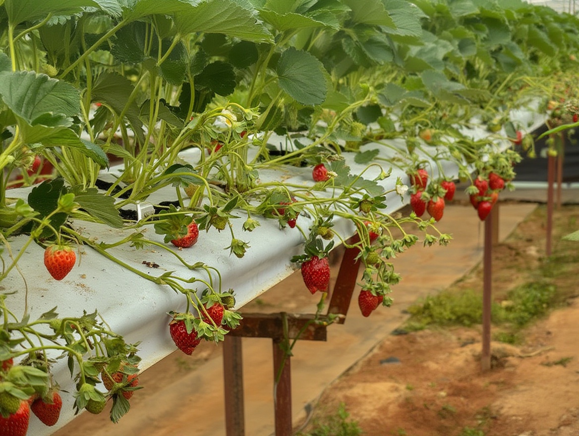 Dalat strawberry farm — 80,000-120,000 VND per kg of what you pick, highlands flavour