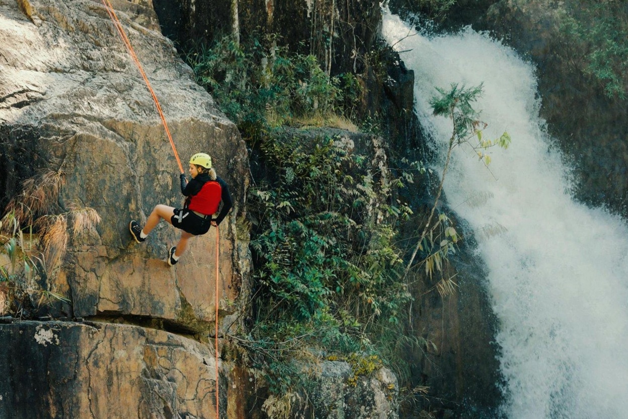 Datanla Falls canyoning — the highland adventure activity Dalat's built its reputation on