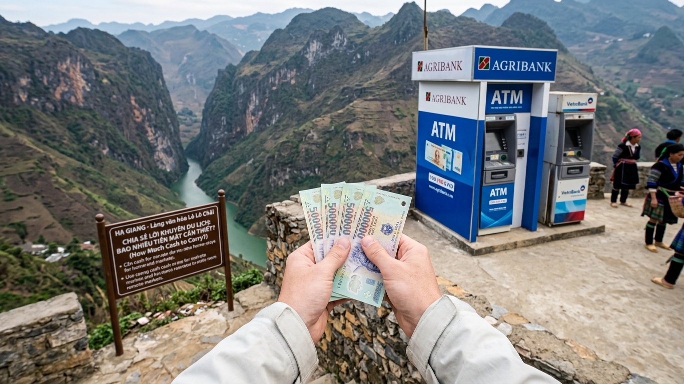 cash and atms — how much to carry — ha giang, vietnam unlock