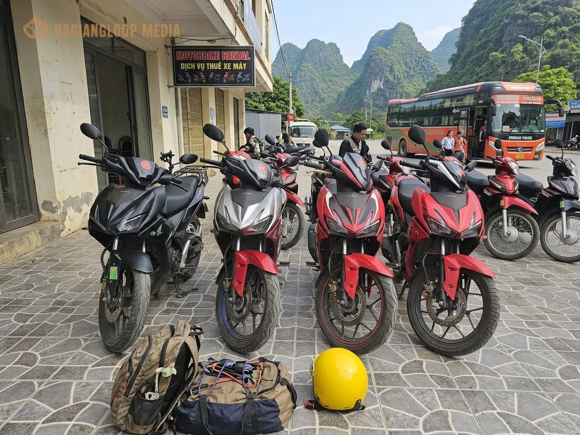 getting from the bus drop-off to the motorbike rental — ha giang, vietnam unlock