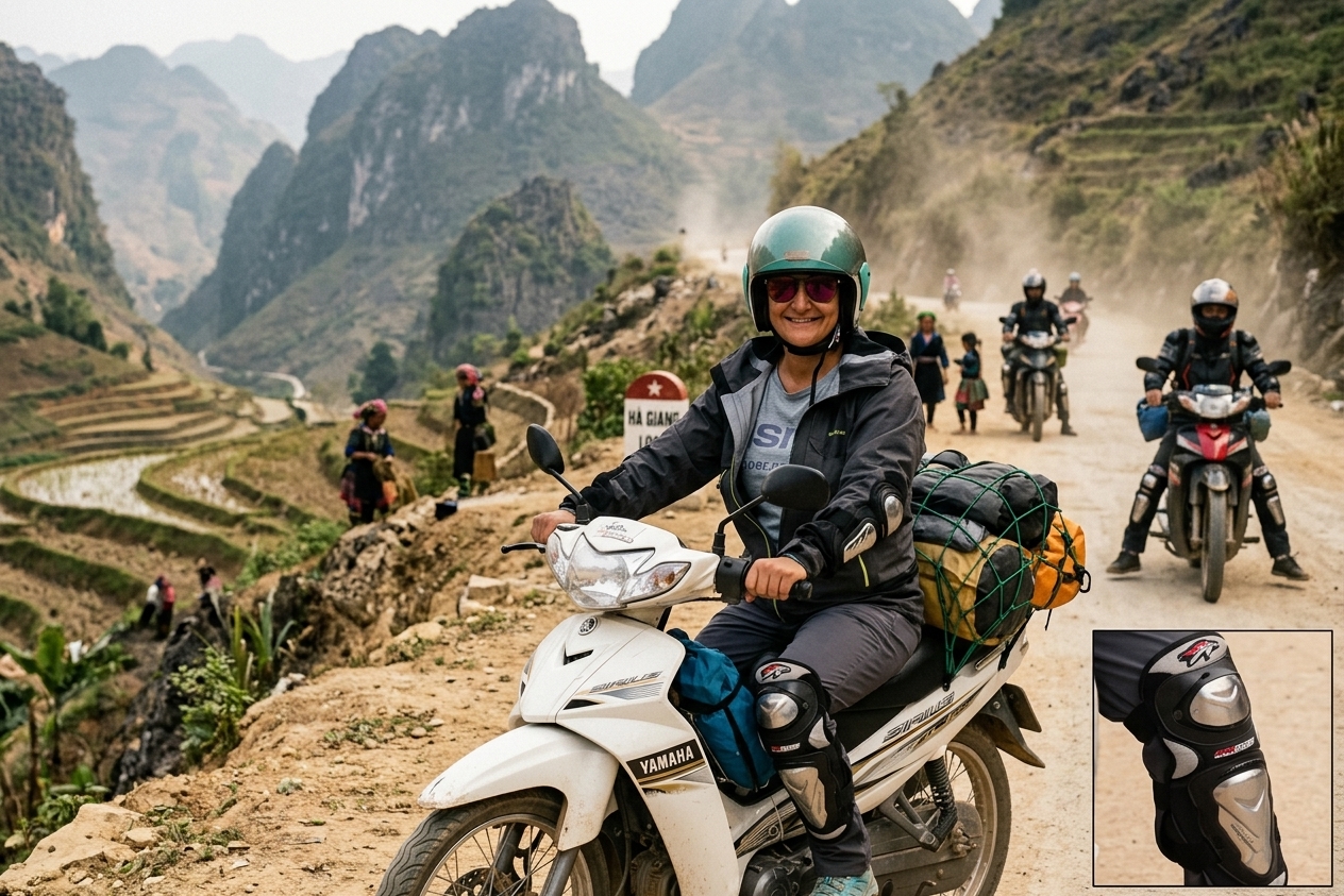 riding gear beyond helmet and gloves — ha giang, vietnam unlock