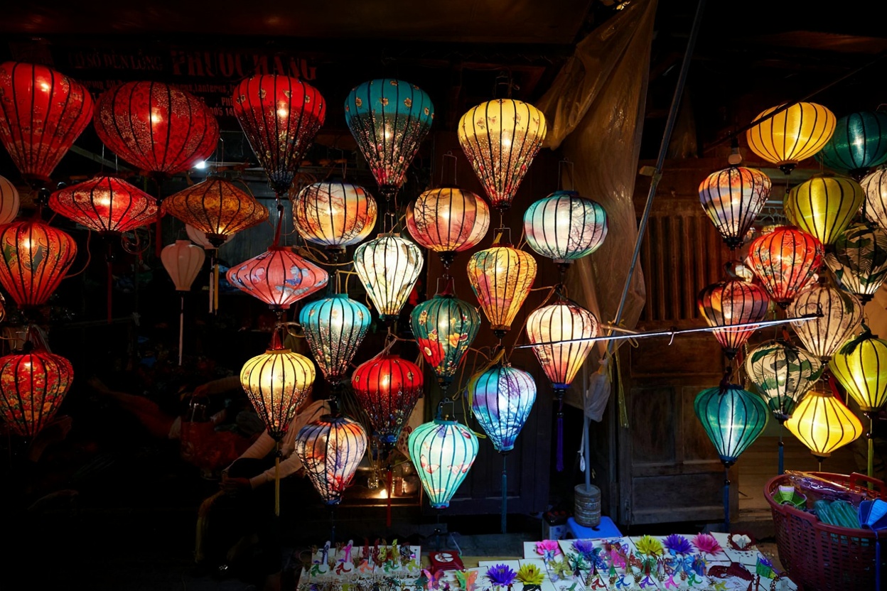 The night market on An Hội island — atmosphere first, food second, both worth it