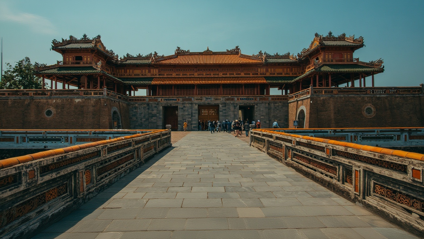 The Ngo Mon Gate at the Imperial Citadel — go at 7:30am before the tour buses arrive