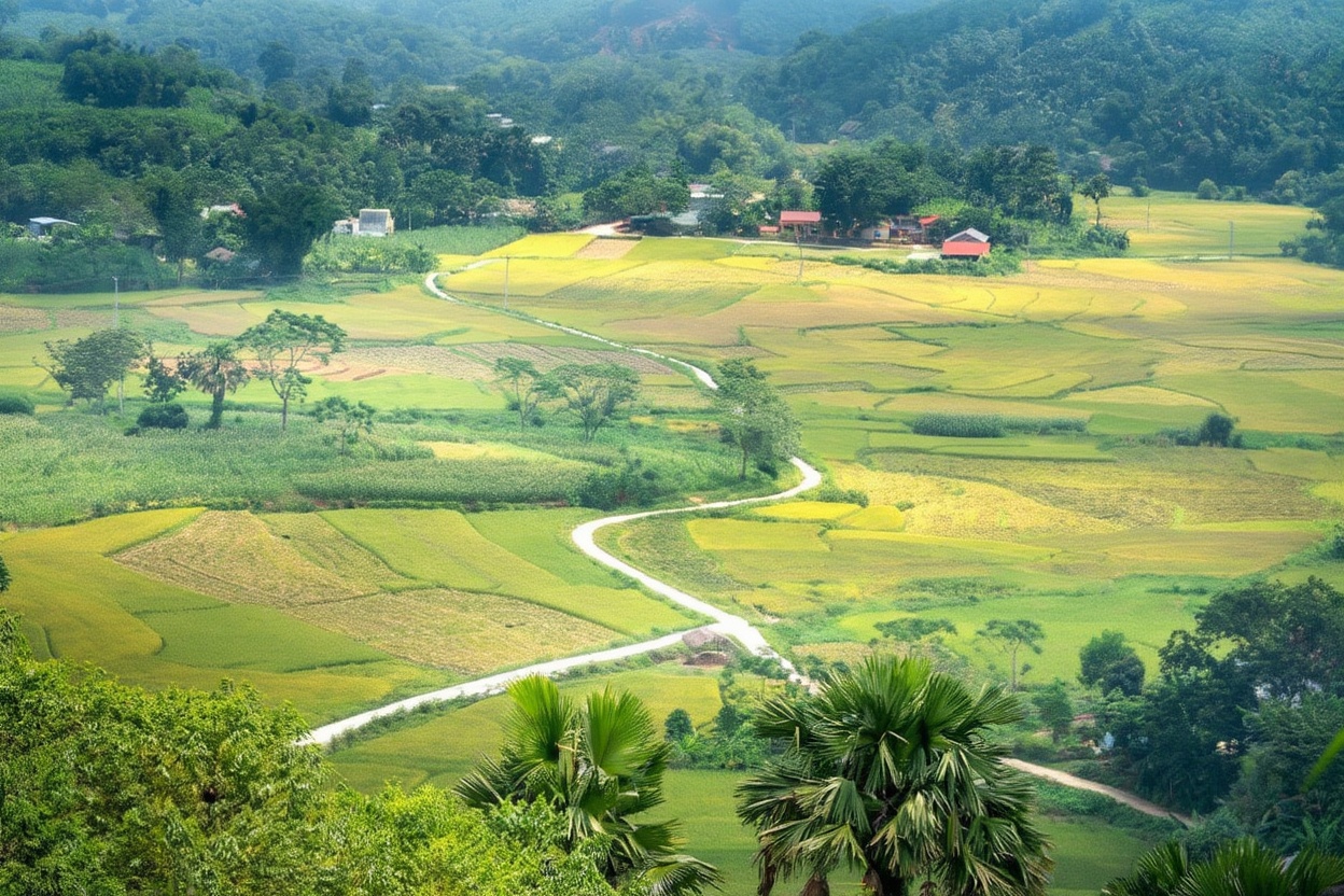 Valley floor path between villages — flat, well-marked, and uncrowded before 9am
