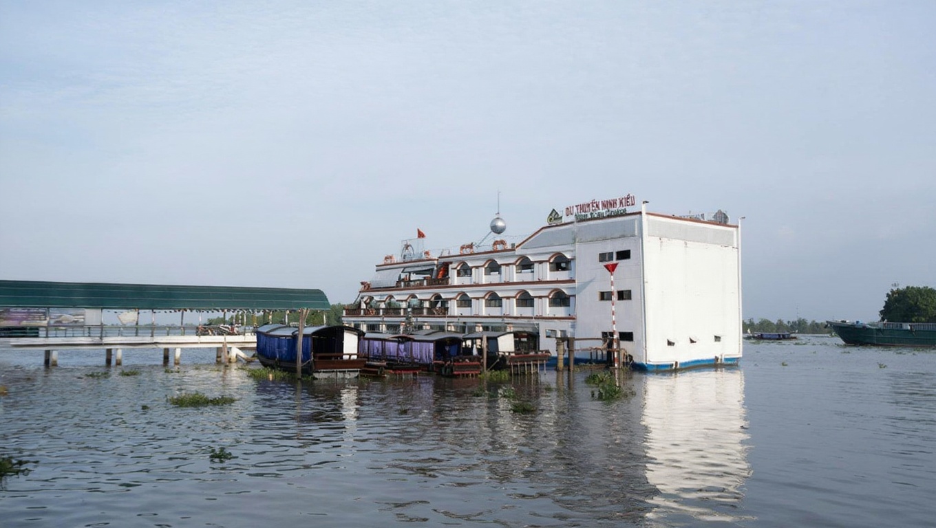Ninh Kieu waterfront in Can Tho — the launch point for morning floating market boat trips