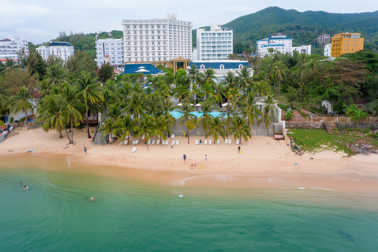 Ong Lang Beach north of town — smaller, quieter, and better value than the main resort strip
