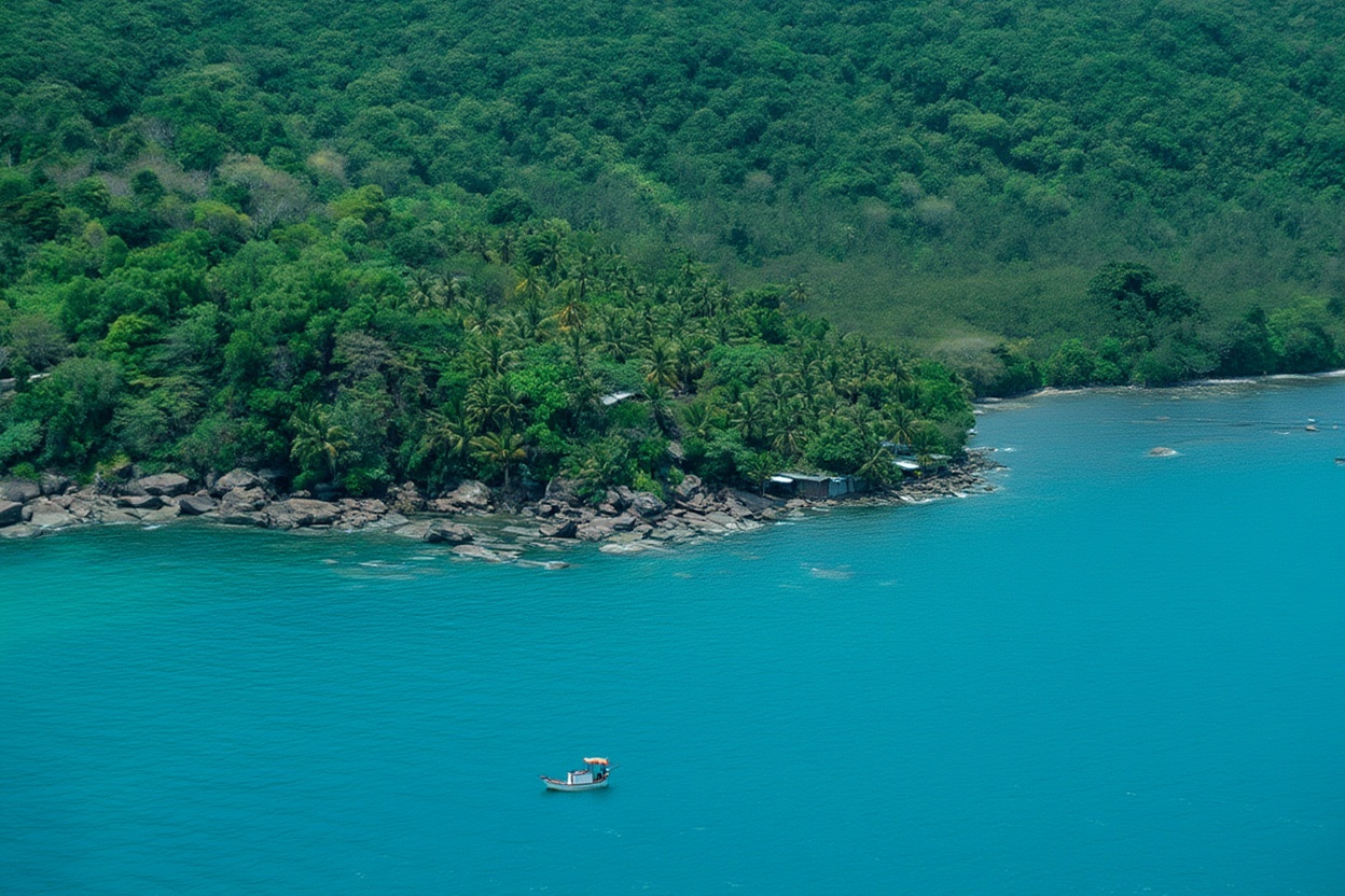 Phu Quoc from above — 50% national park forest and still one of Vietnam's least-developed large islands