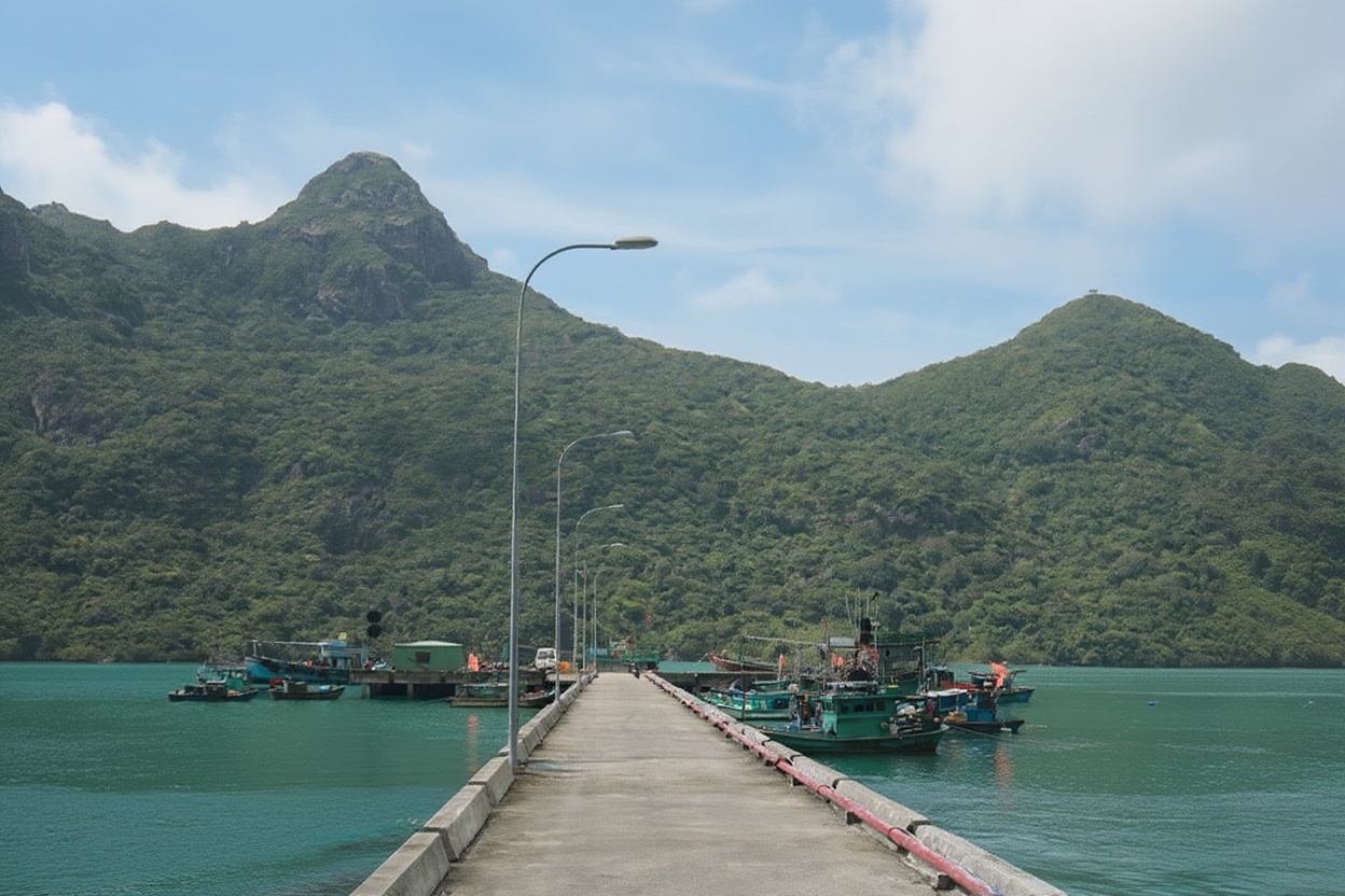 Vũng Rô Bay — the mountains close it in on three sides and keep the water calm
