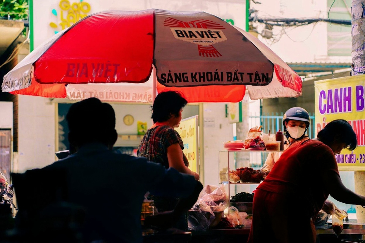 Cơm tấm — broken rice with grilled pork — this is the Saigon breakfast