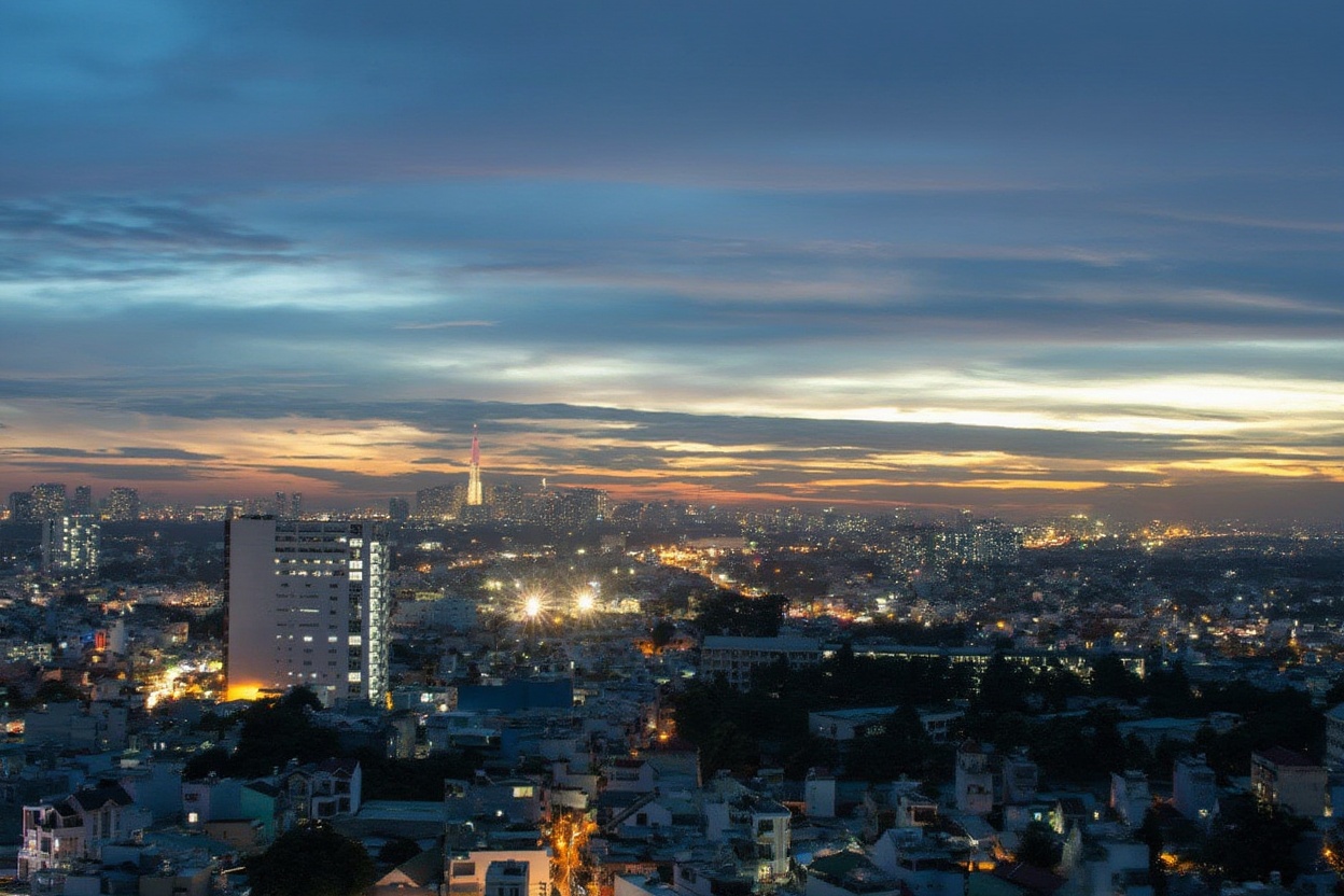 Saigon from above — the city looks different depending on which district's skyline you're facing