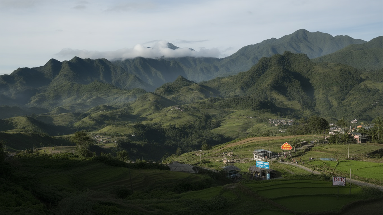 Arriving at dawn — the mist on the valley is the reward for the overnight journey