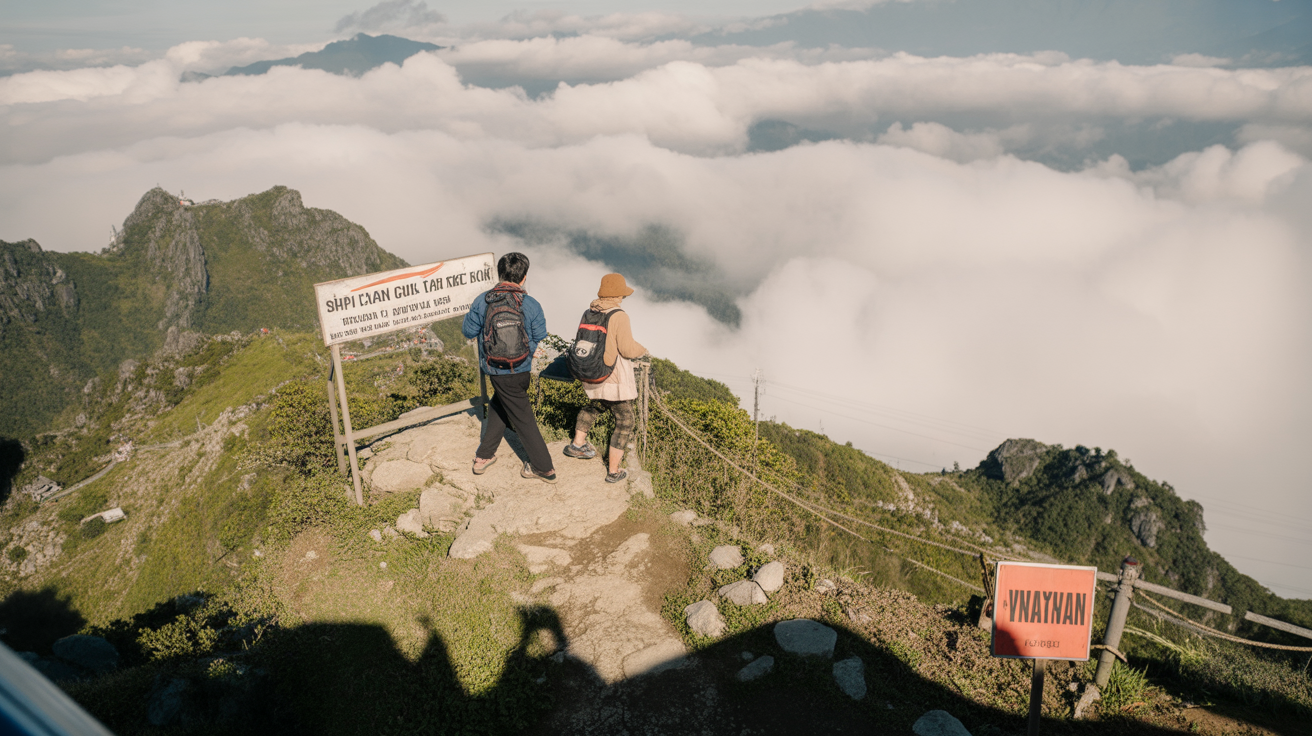 Fansipan summit — impressive in clear weather, less so in cloud
