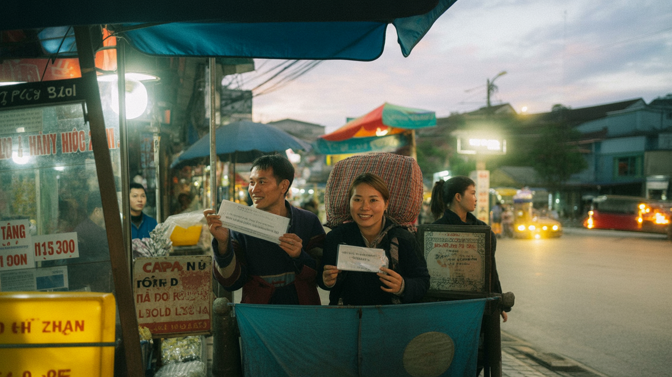 Sapa night market — the corn wine is local, the atmosphere is real