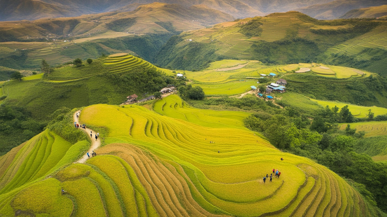 September in Muong Hoa Valley — the harvest gold, the trails dry