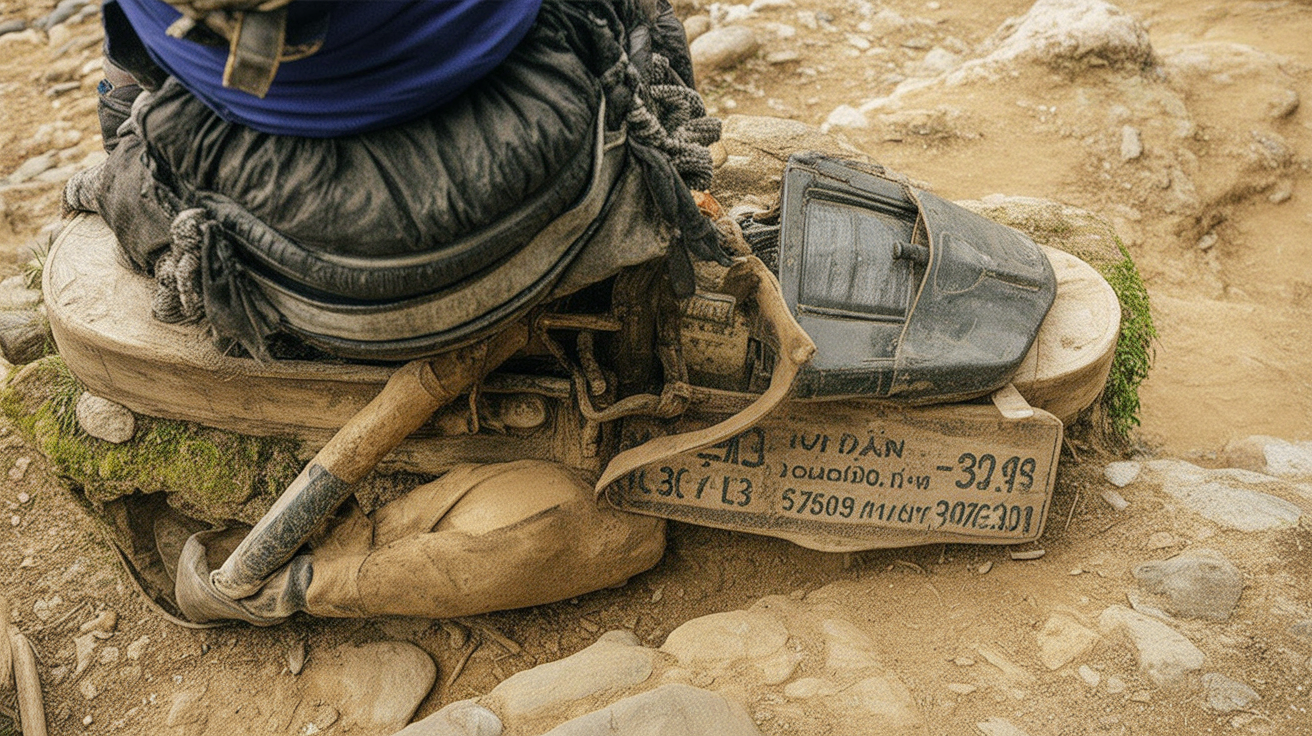 The trail conditions in September — grippable footwear is not optional