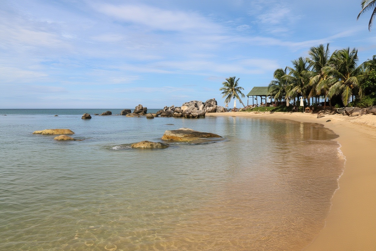 Phu Quoc in February — peak dry season, the water earns the description