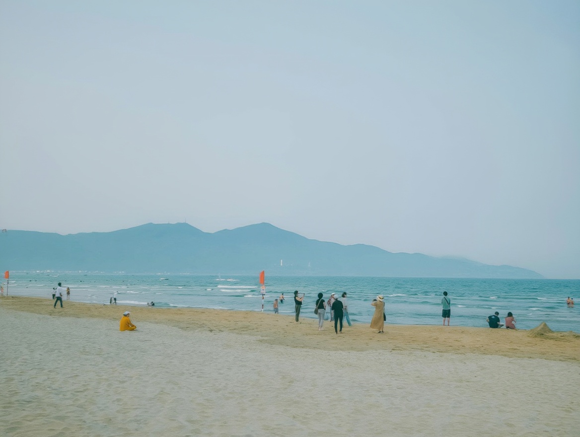 My Khe Beach in June — the water is at its clearest, the sand already warm before 8am