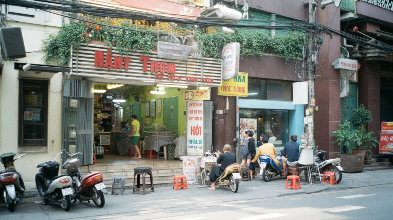 Hanoi street breakfast — the first meal sets the tone for the whole trip