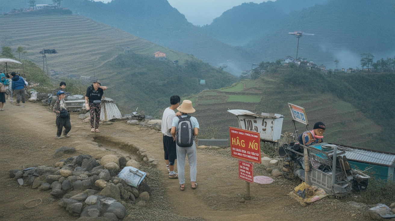 Ma Pi Leng Pass — the guardrail exists more as a suggestion than a barrier