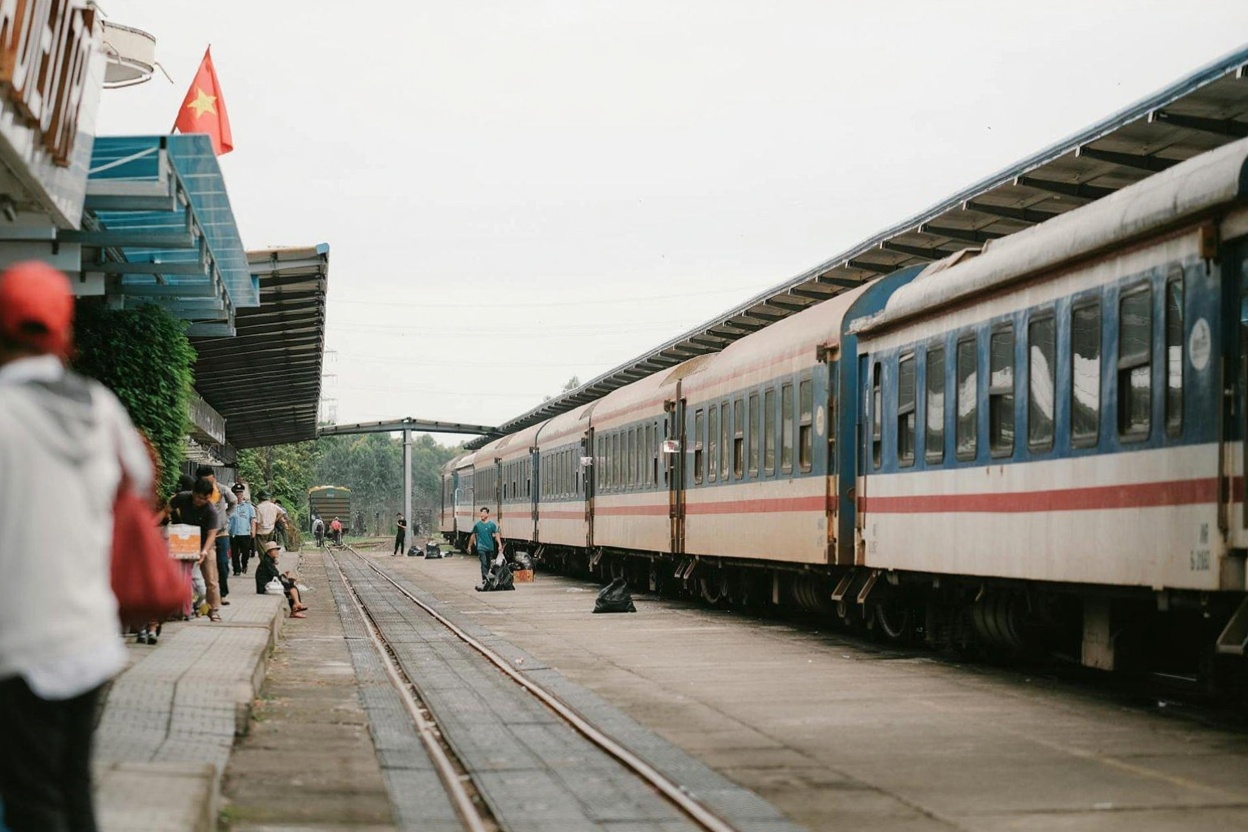 The Reunification Express platform at Hanoi — one of the better places to start a journey south