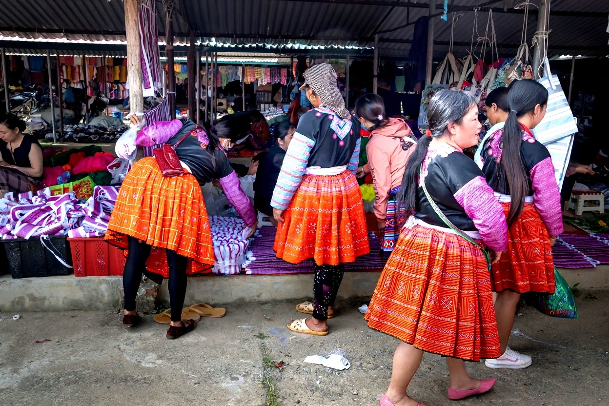 Handmade H'mong embroidery — the real pieces are heavier and slightly irregular
