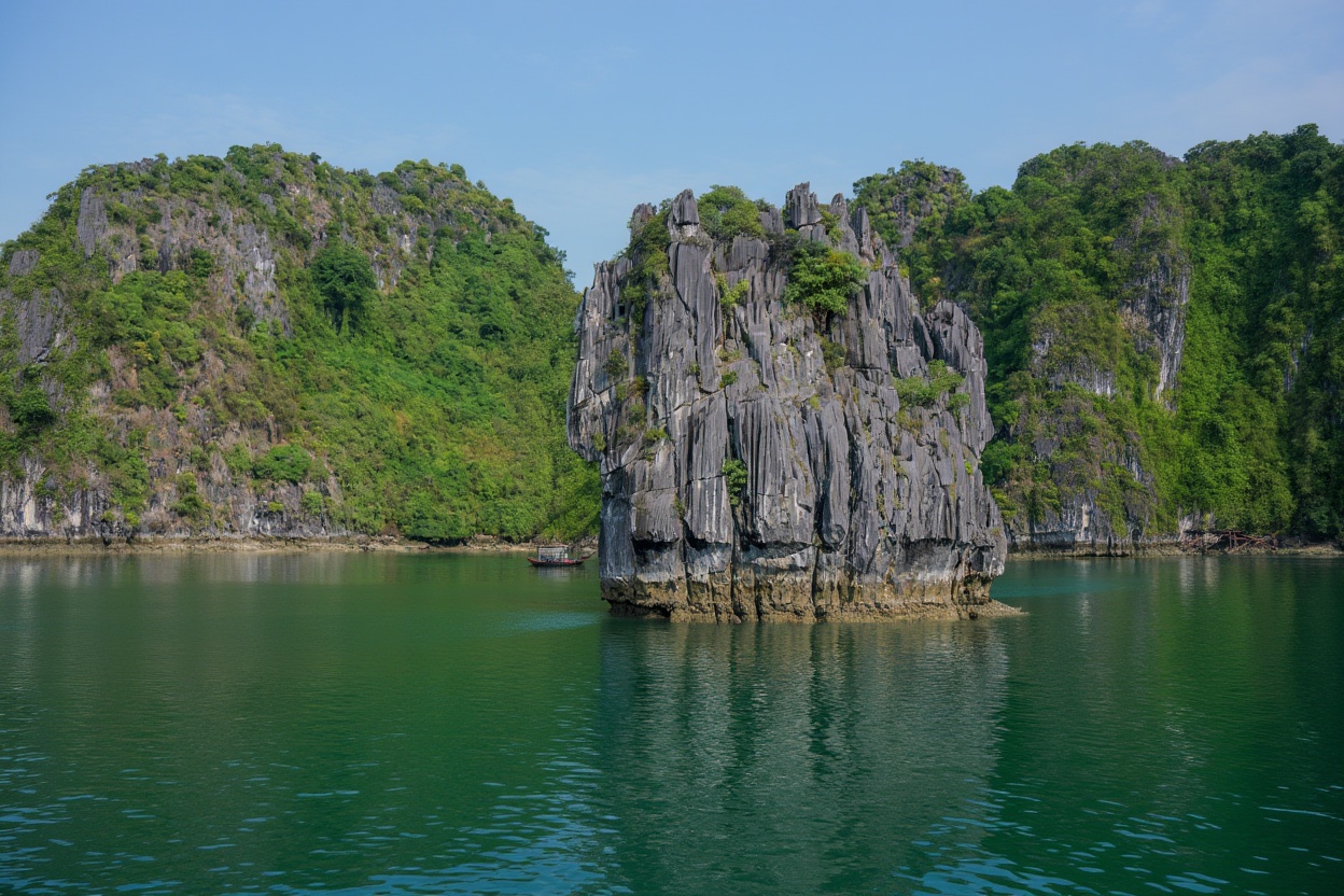 Bái Tử Long Bay — the same limestone karsts as Ha Long Bay, significantly fewer boats