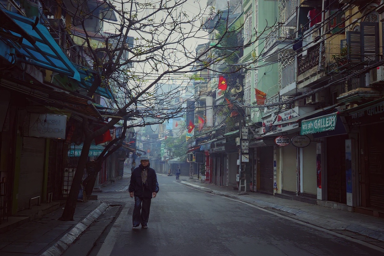 Hanoi Old Quarter before 8am — this is when the city is actually readable