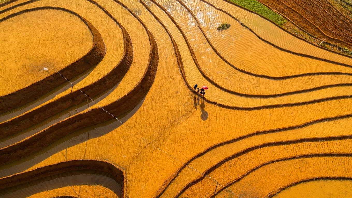 Tandem paragliding over La Pan Tán terraces — the harvest view from 300m above the viewpoints