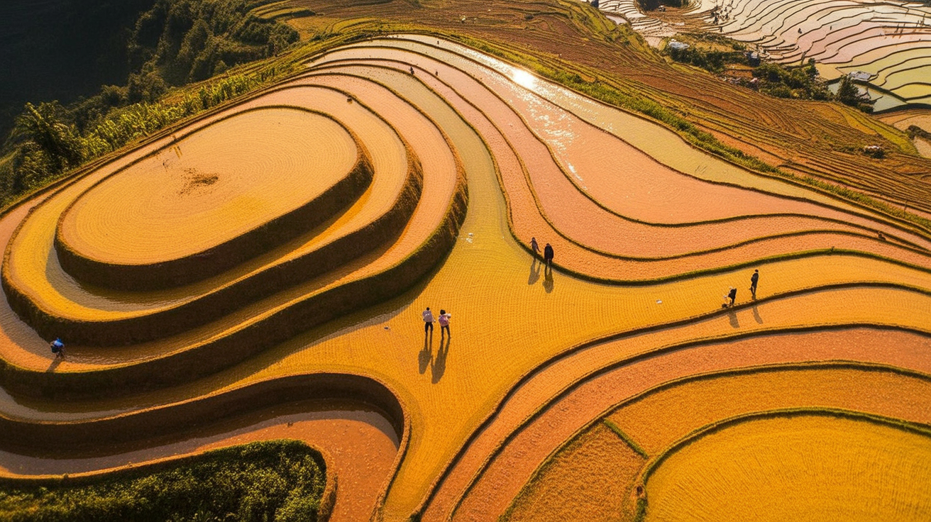 La Pan Tan terraces at harvest — the photograph that makes people book the bus