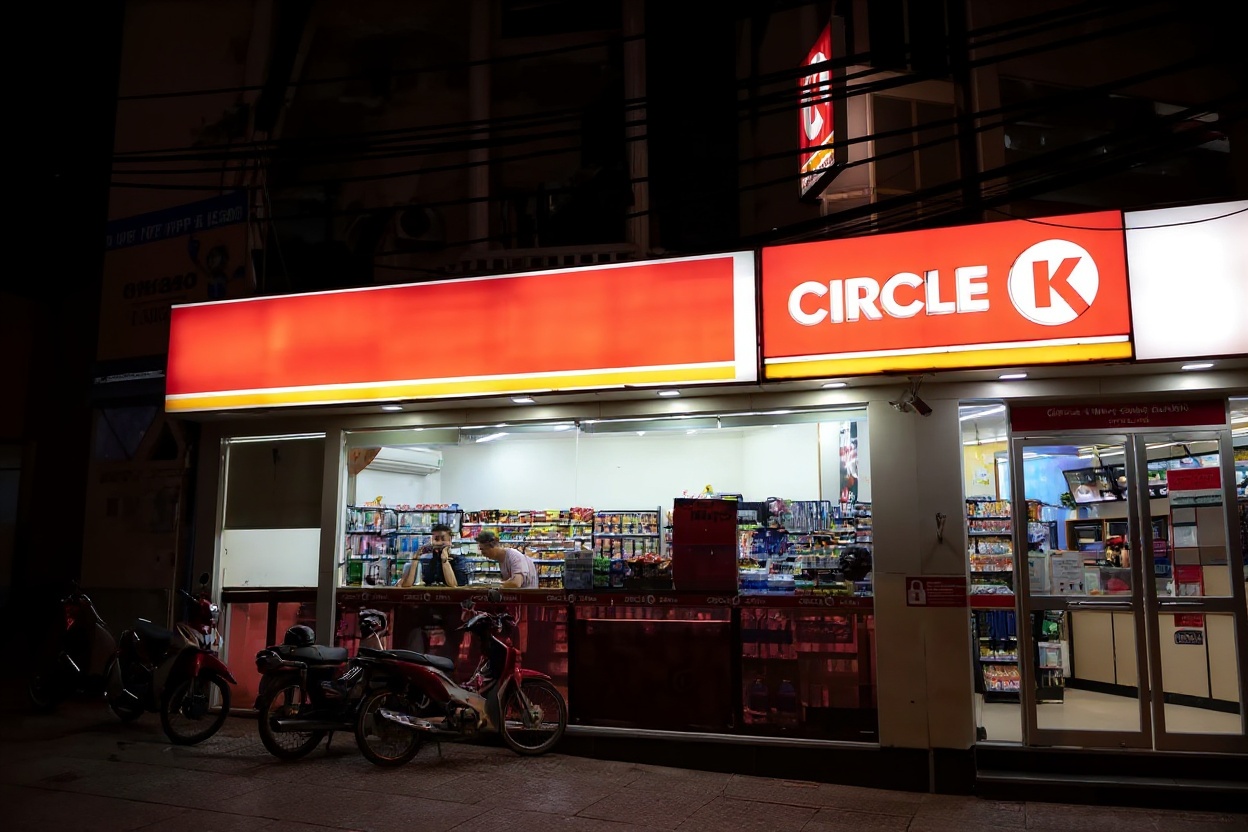 Circle K in Hanoi — adapters near the checkout, costs about 50,000 VND