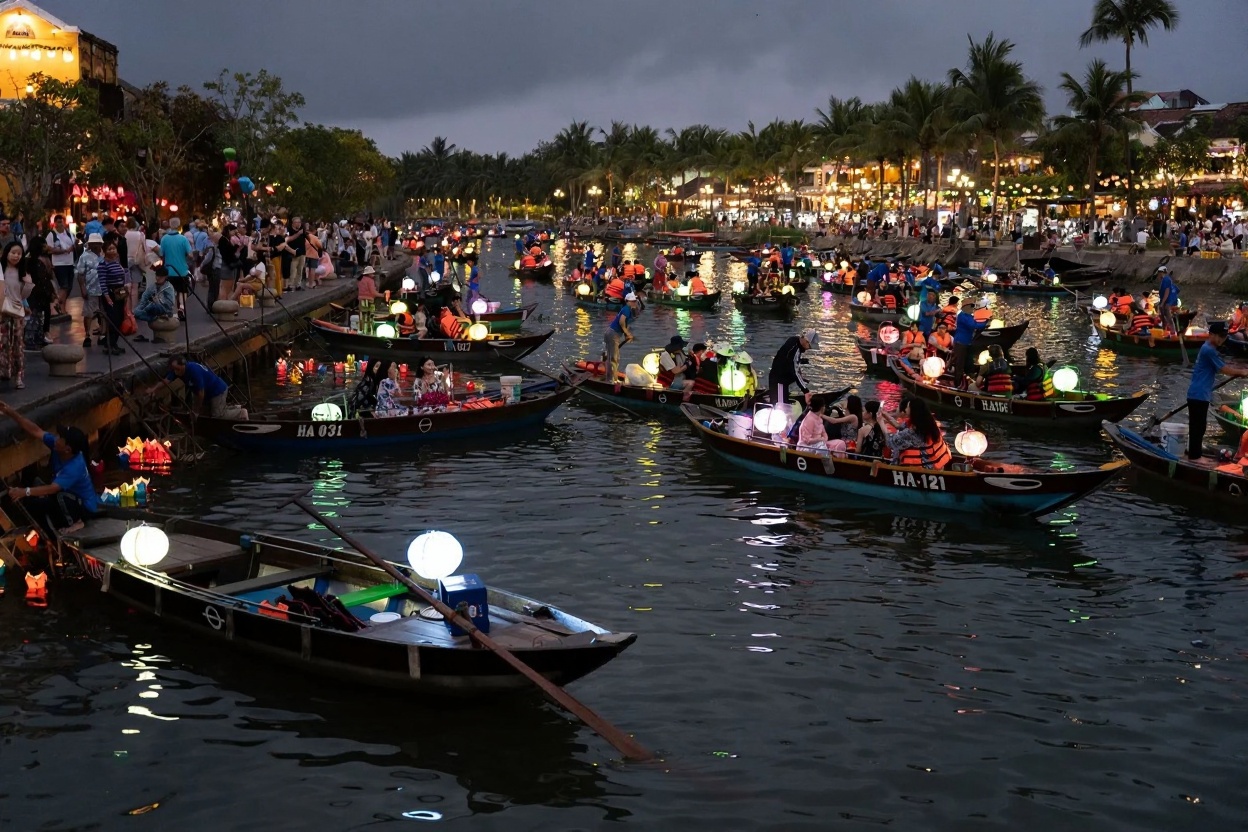 Hoi An lantern night in May — thinner crowds than summer peak