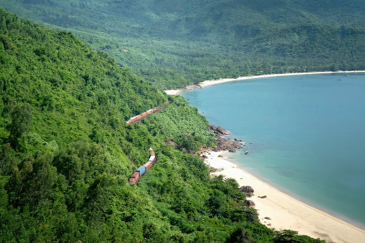 The north-south railway hugs Vietnam's coast — some of the most scenic rail in Asia