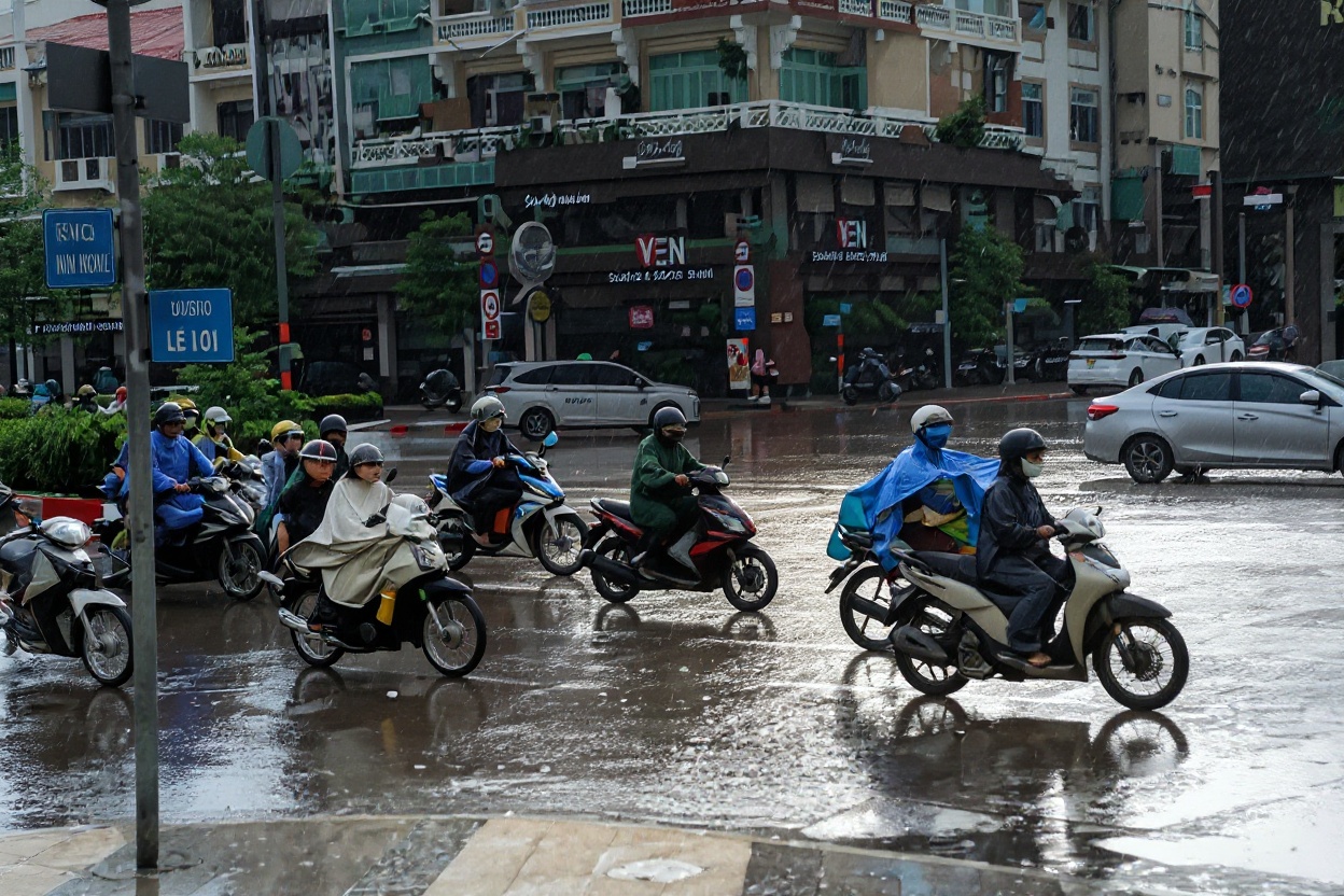 Afternoon rain in Vietnam — 45 minutes, then done. Most travelers adjust within a day