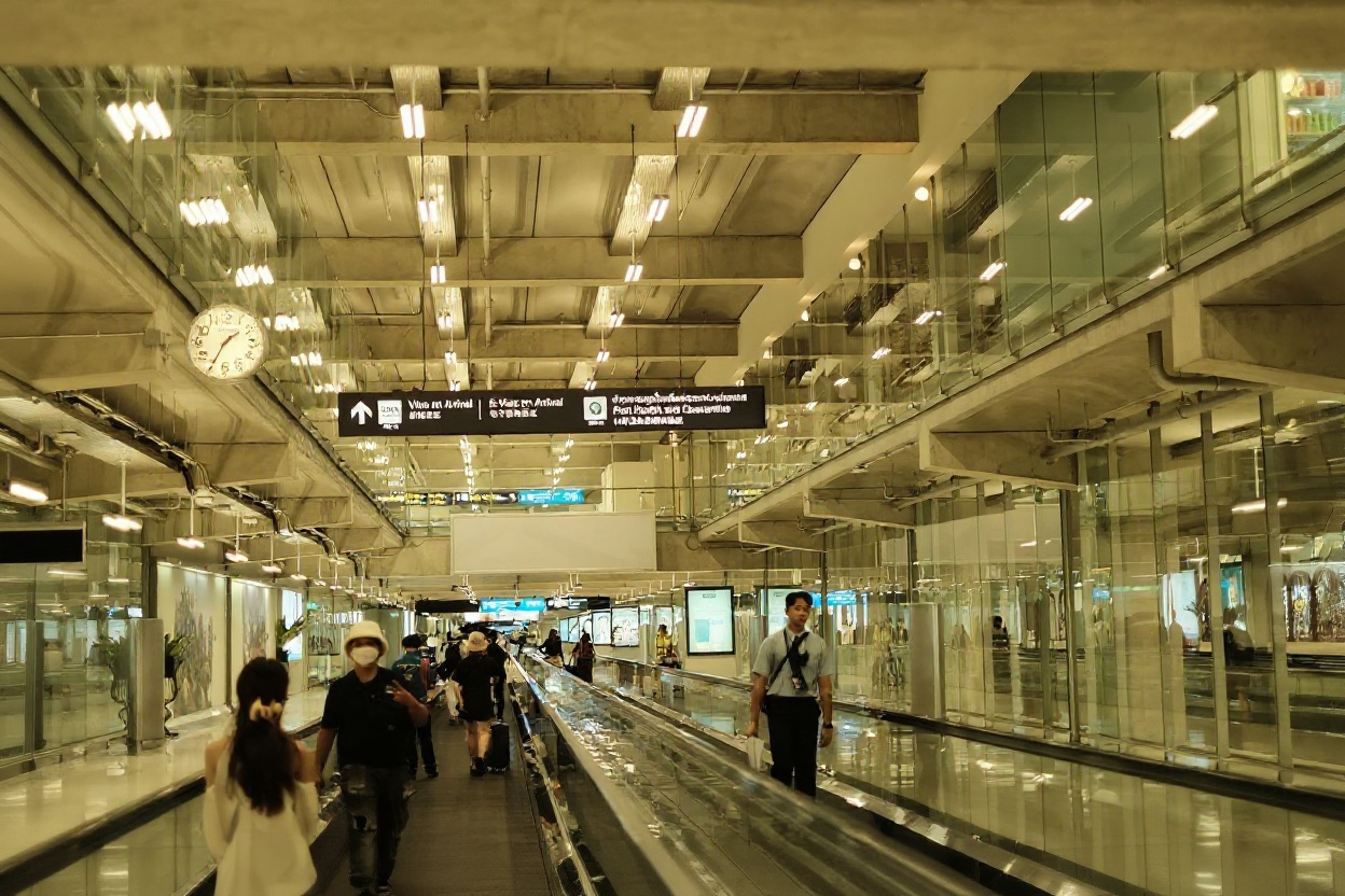 Past customs, before you exit — that's where the SIM counters are
