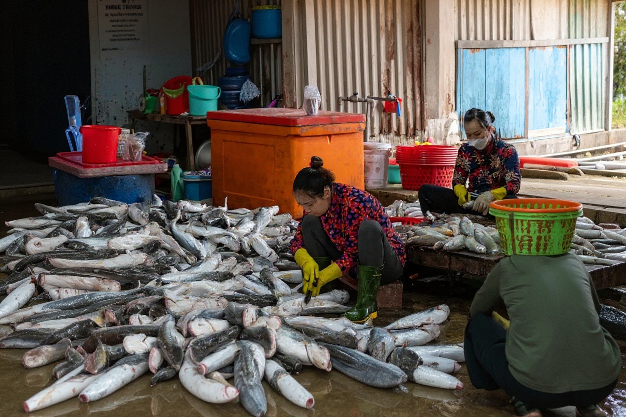 Vũng Tàu fishing harbor at 6am — worth the early start if you're staying overnight